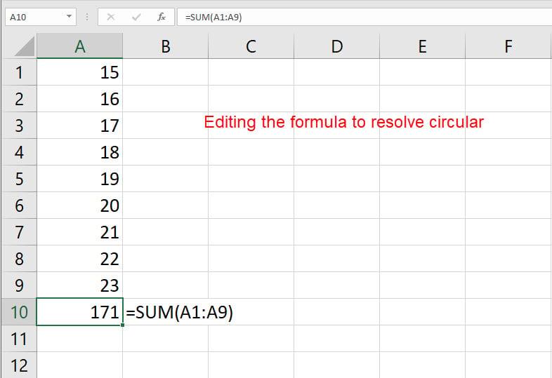 誤ったデータを回避するために Excel で循環参照を見つける方法
