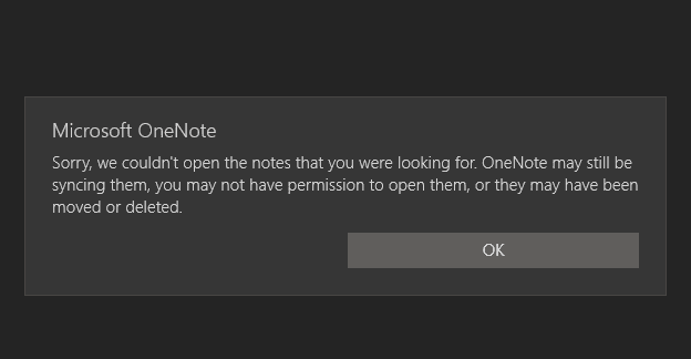 onenote for mac couldnt sync