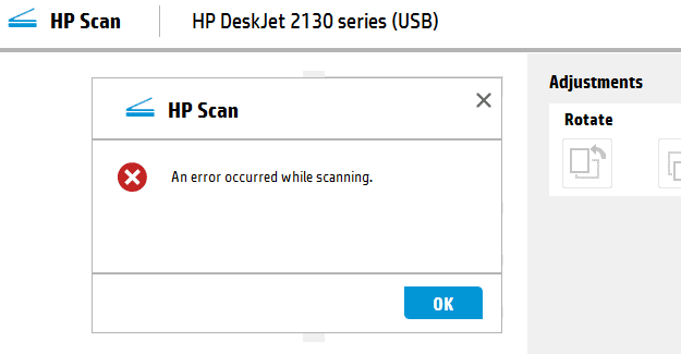 Khắc phục: Đã xảy ra lỗi khi quét trên thiết bị HP