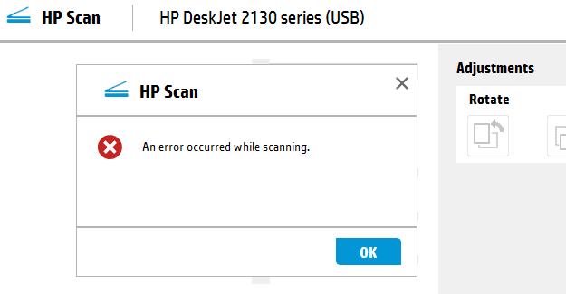 Fix: Beim Scannen auf HP-Geräten ist ein Fehler aufgetreten