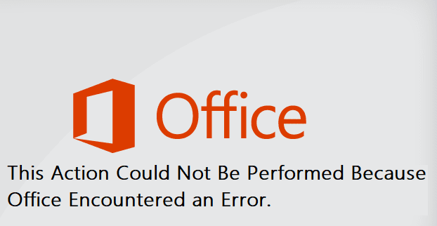 Office：このアクションは実行できませんでした