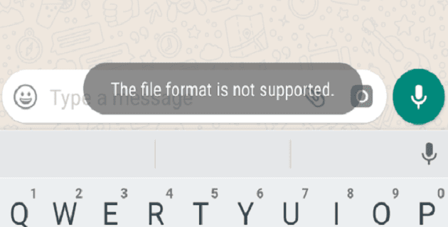 WhatsApp: il formato del file non è supportato
