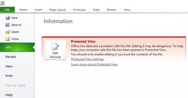 Excel: dit bestand kan niet worden geopend in de beveiligde weergave