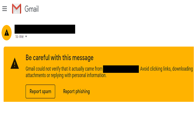 Gmail: โปรดใช้ความระมัดระวังกับข้อความนี้