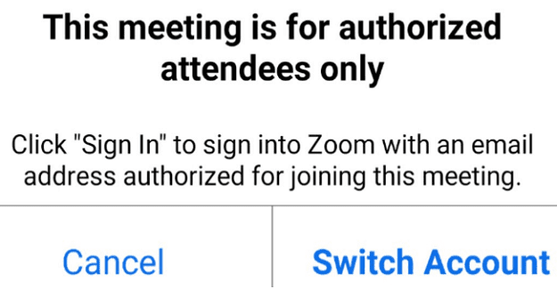 Zoom: การประชุมนี้สำหรับผู้เข้าร่วมประชุมที่มีอำนาจเท่านั้น