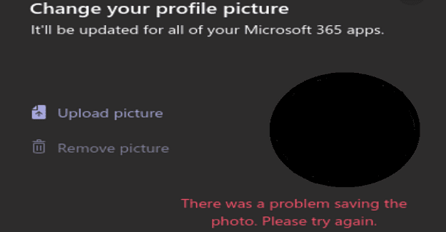 Microsoft Teams: si è verificato un problema durante il salvataggio della foto