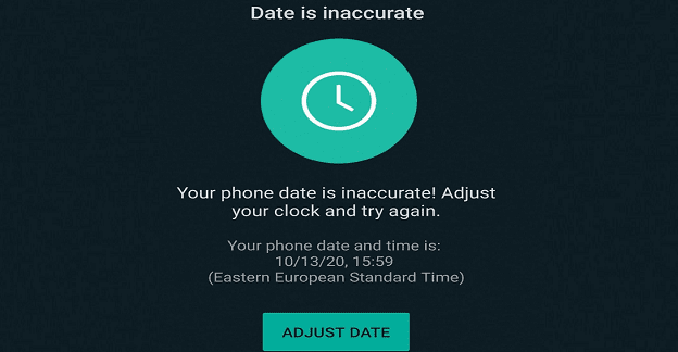 Correggi lerrore di Whatsapp La data del telefono è imprecisa su Android