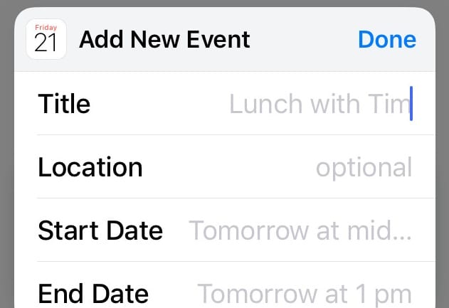 Não é possível excluir o evento da agenda no iOS
