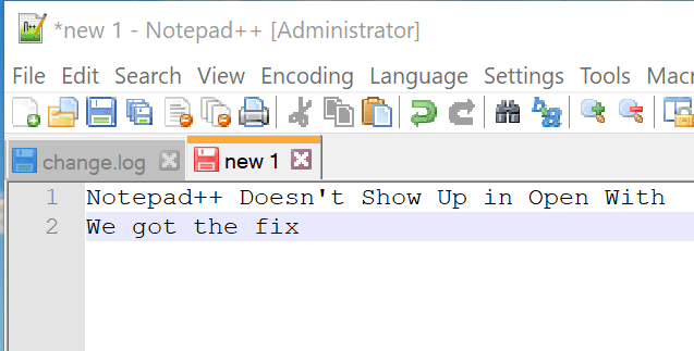 Fix Notepad ++ non viene visualizzato in aperto con