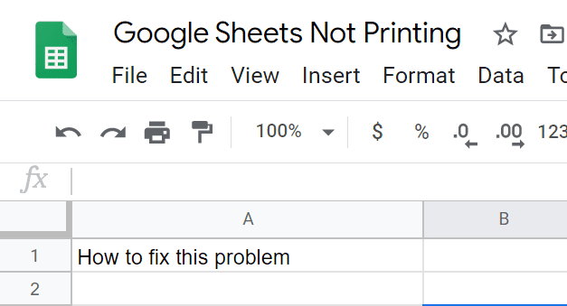 Solução de problemas de planilhas do Google que não são impressas