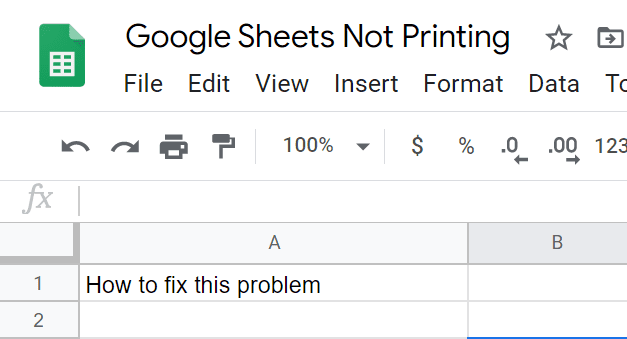 Solución de problemas de hojas de cálculo de Google que no se imprimen