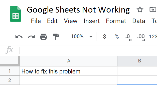 Solução de problemas do Planilhas Google não funciona