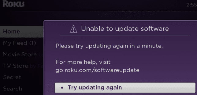 Solución de problemas de Roku no actualiza el software