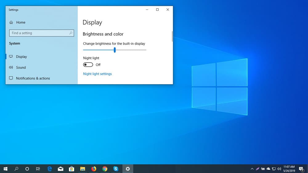 Cambia la luminosità dello schermo in Windows 10