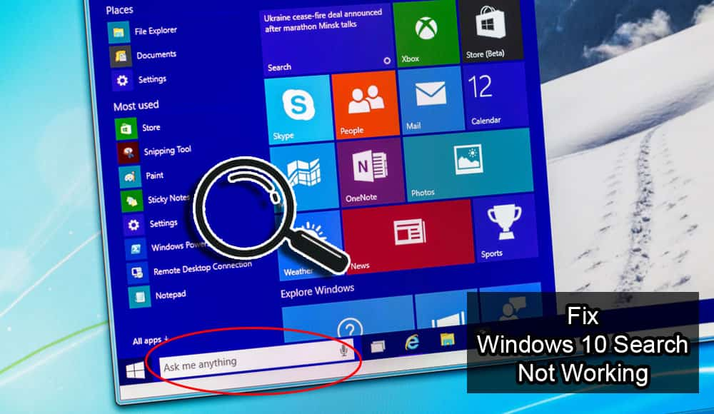 Reparar la búsqueda de Windows 10 que no funciona