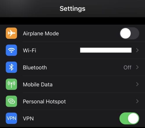 iPhone: VPN uitschakelen