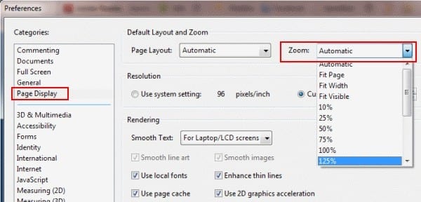 Adobe Reader: cambiar la configuración de zoom predeterminada