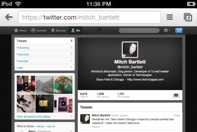 Twitter: ver el sitio web completo en iPhone, iPad o iPod Touch