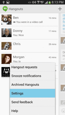 Google Hangouts per Android: come impostare il suono di notifica