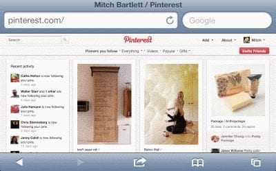 Pinterest: volledige website bekijken op iPad, iPhone of iPod Touch