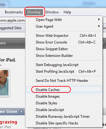 Apple Safari: ปิดการใช้งานแคชโดยสิ้นเชิง
