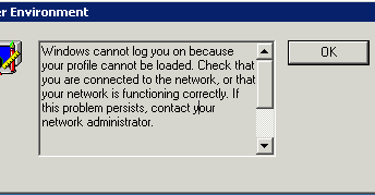 リモートデスクトップ：「プロファイルを読み込めないため、Windowsはログオンできません」というエラーを修正しました