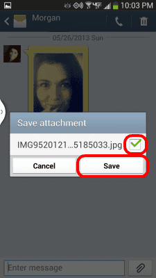 Galaxy S8: Enregistrer une photo à partir dun message texte MMS