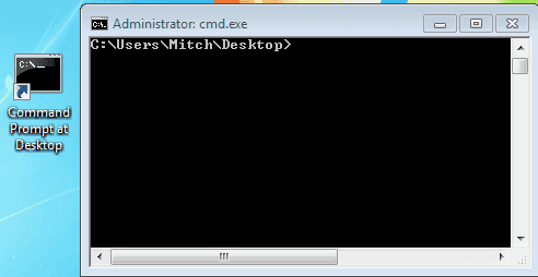 Windows: crie um prompt de comando que abre em um local de pasta específico