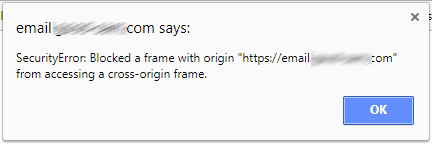 Google Chrome: omita el error Se bloqueó un marco con origen para que no acceda a un marco de origen cruzado
