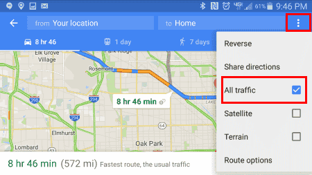 Google: 직장이나 집으로 가는 교통정보를 확인하는 방법