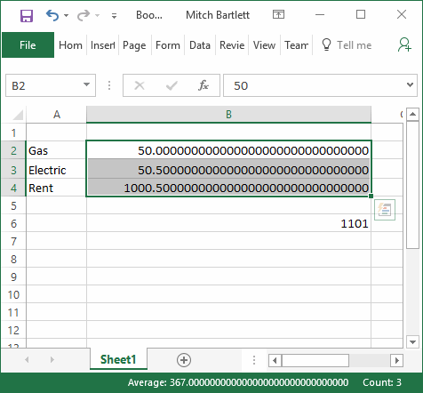 Tính toán Excel sai