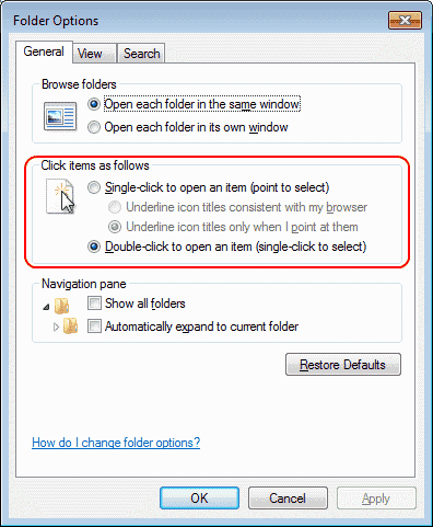 Jak włączyć lub wyłączyć funkcję pojedynczego kliknięcia w systemie Windows