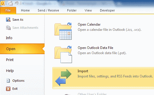 Outlook 2016: backup/esportazione e importazione dati