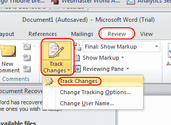 Comment activer le mode de suivi des modifications dans Word 2016