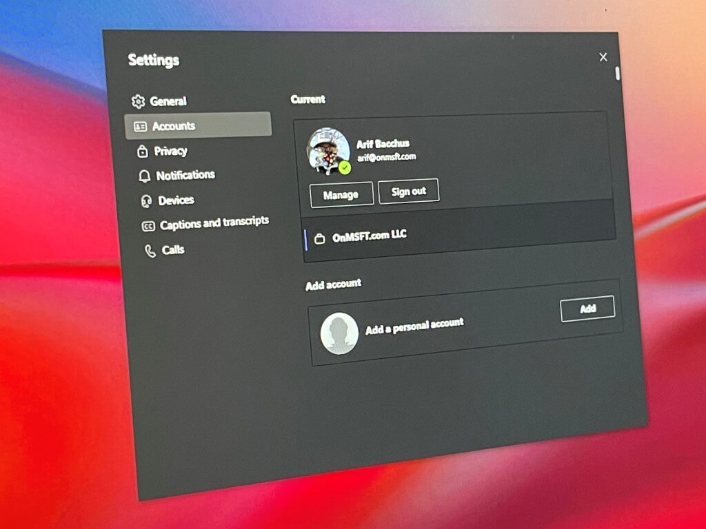 Microsoft Teams ऐप में व्यक्तिगत खाता कैसे जोड़ें