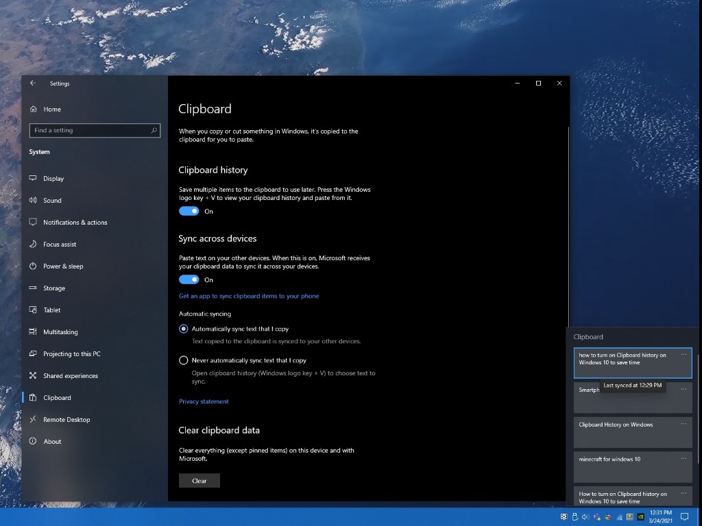 Cara mengaktifkan riwayat Clipboard di Windows 10 untuk menghemat waktu