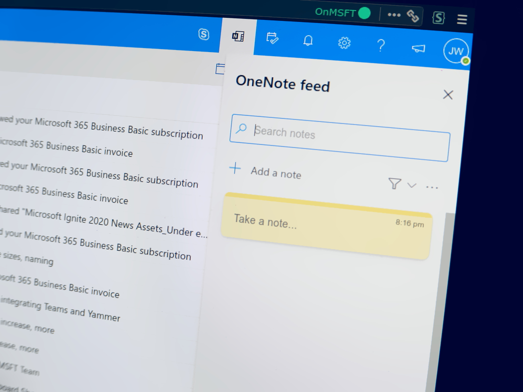 如何在 Outlook 網頁版中查看筆記和任務