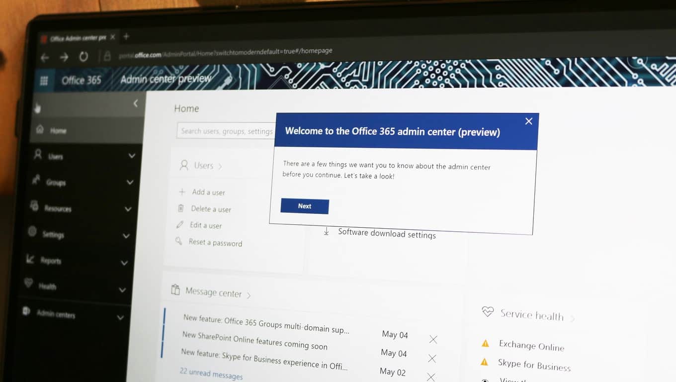 Comment utiliser et personnaliser lécran daccueil du Centre dadministration Office 365