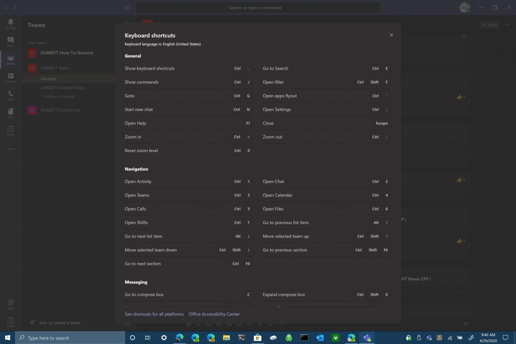 So verwenden Sie Tastenkombinationen in Microsoft Teams