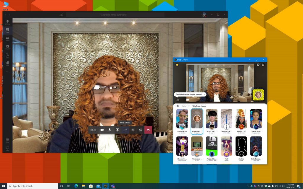 以下是如何在 Windows 10 上使用 Snapchat 相機為您的 Microsoft Teams 通話增添趣味