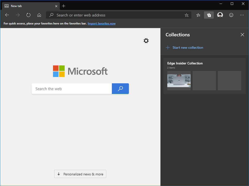 So verwenden Sie Sammlungen in Microsoft Edge Insider