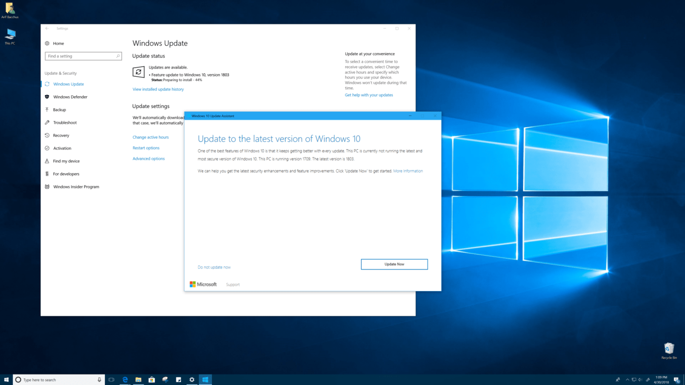 Windows 10 April 2018Updateを今すぐダウンロードする方法は次のとおりです