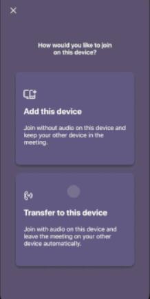 Transition mobile vers ordinateur portable Microsoft Teams