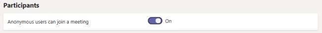 Anonieme gebruiker neemt deel aan Teams-vergadering