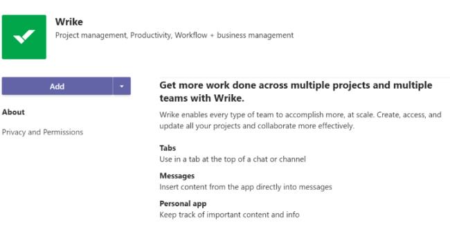 Thêm tích hợp Microsoft Teams