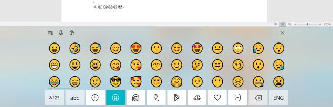 Insérer Emoji dans Word avec le clavier tactile Windows