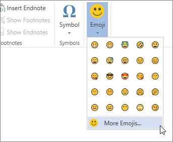 แทรก Emoji ใน Word สำหรับเว็บ