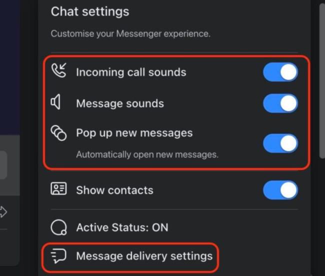 Gestionarea notificărilor pe desktop facebook messenger