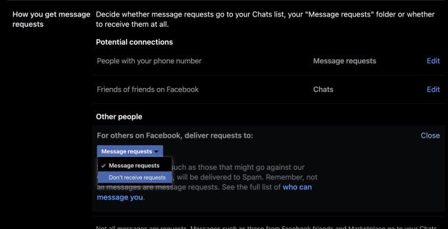 solicitări pe facebook messenger