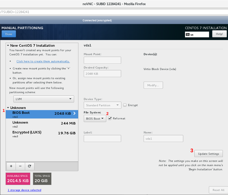 Instal dan Atur CentOS 7 untuk Membuka Kunci LVM dari Jauh pada Enkripsi Disk LUKS Menggunakan SSH